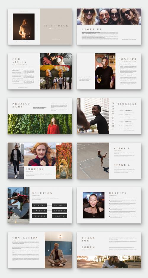 Adobe Stock - Pitch Deck Layout with Neutral Colors - 280049130
