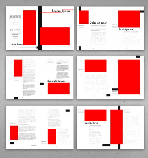 Adobe Stock - Minimalist Magazine Layout with Red and Black Accents - 280079832
