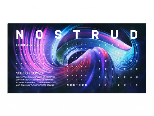 Adobe Stock - Futuristic Flyer Layout with 3D Fractal Background Element - 281320604