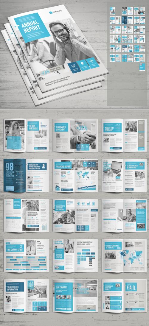 Adobe Stock - Annual Report Layout with Teal Elements - 281647364