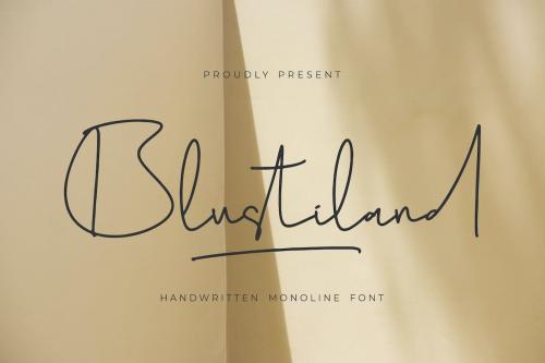 Blustiland Handwritten Monoline Font