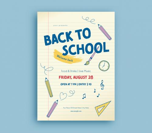 Adobe Stock - Back to School Flyer Layout - 282888334