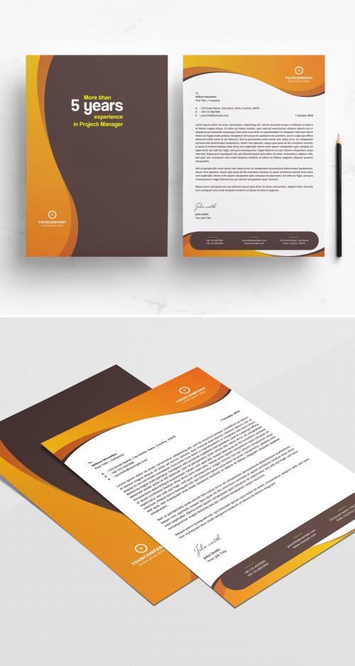 Adobe Stock - Letterhead Layout with Orange Gradients - 282939025