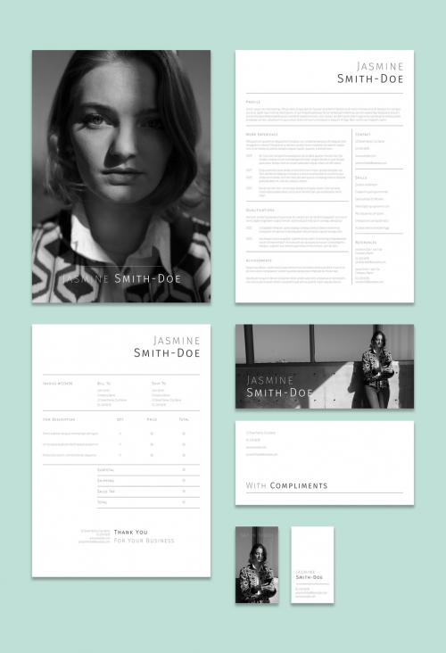 Adobe Stock - Black and White Personal Branding Set Layouts - 283772669