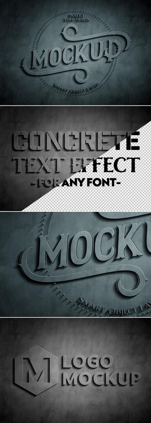 Adobe Stock - Embossed Concrete Text Effect Mockup - 283964369