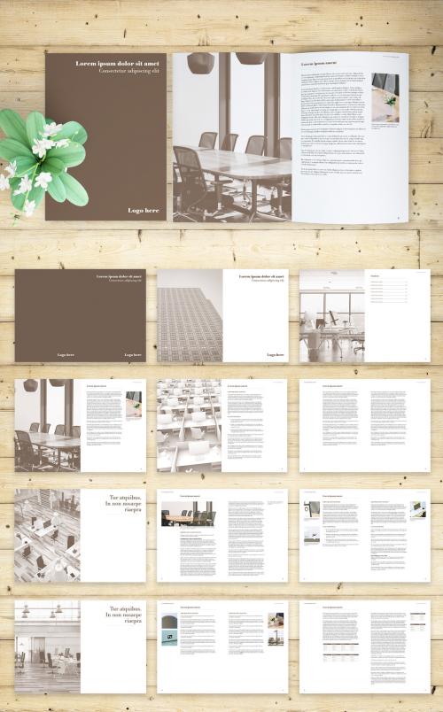 Adobe Stock - Brown and White Book Layout - 284400489