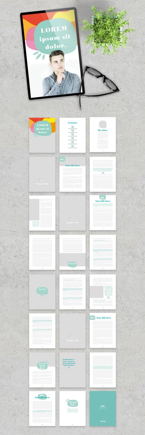Adobe Stock - eBook Layout with Teal Accents and Elements - 286138120