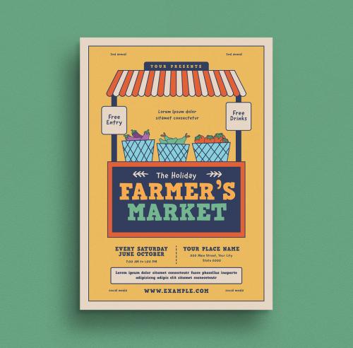 Adobe Stock - Farmers Market Event Graphic Flyer Layout - 286734625