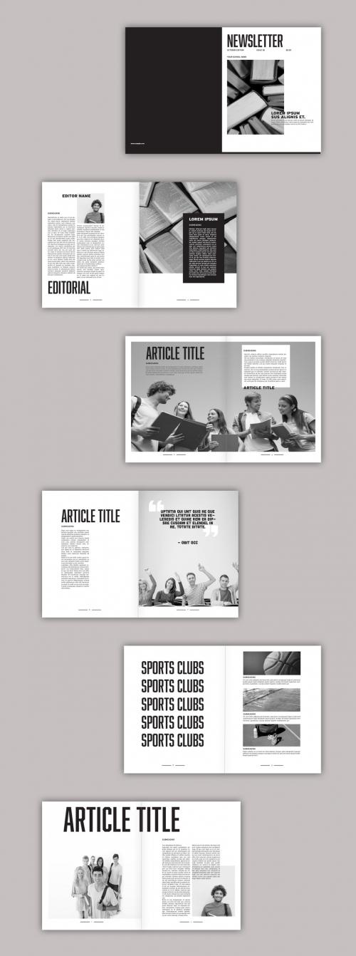 Adobe Stock - Black and White Newsletter Layout - 286923652