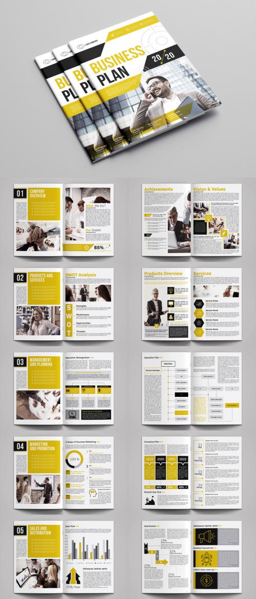 Adobe Stock - Business Plan Layout with Yellow Accents - 287849220