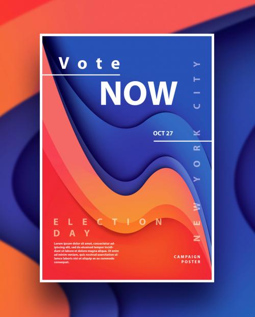 Adobe Stock - Modern Abstract Campaign Poster Layout - 288239279