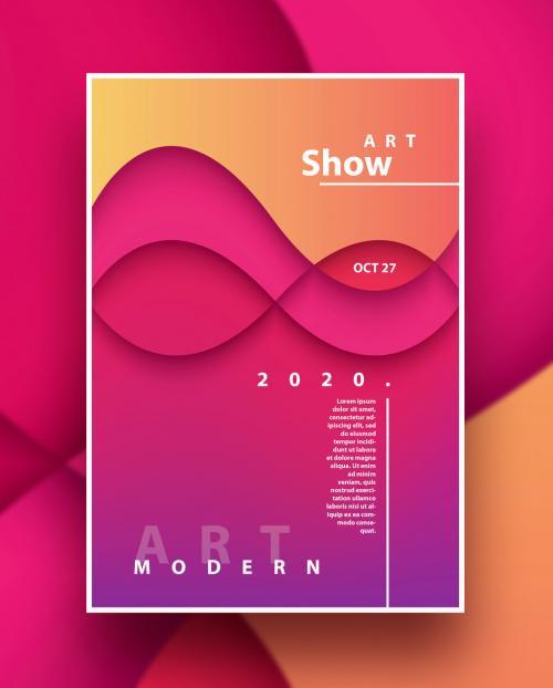 Adobe Stock - Abstract Vibrant Poster Layout with Gradients - 288239283