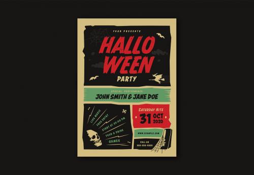 Adobe Stock - Retro Halloween Party Flyer - 288754986
