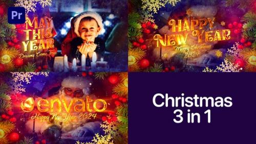 Videohive - Christmas 3 in 1 | Happy New Year | Titles and Logo Opener | MOGRT - 49332064