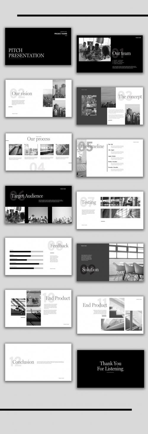 Adobe Stock - Black and White Presentation Layout - 290114982