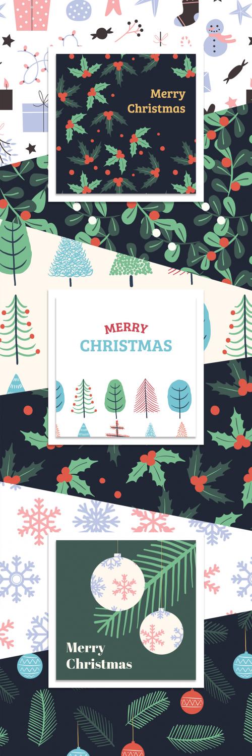 Adobe Stock - Illustrative Christmas Pattern Layout Set - 290137067