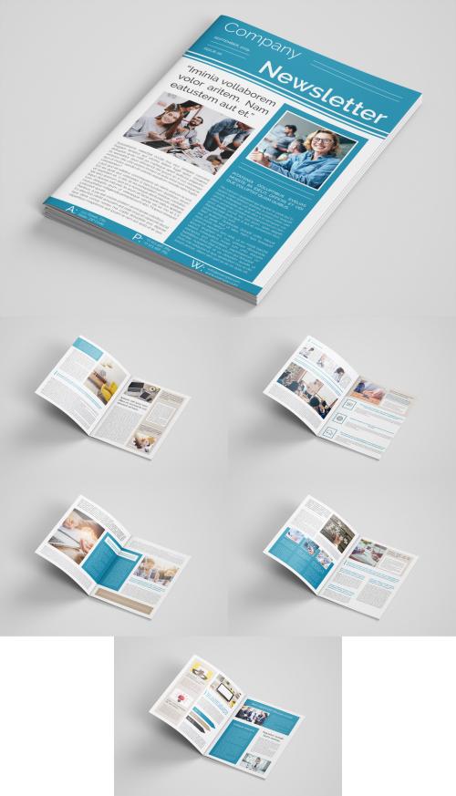 Adobe Stock - Business Newsletter Layout with Teal Accents - 290367644