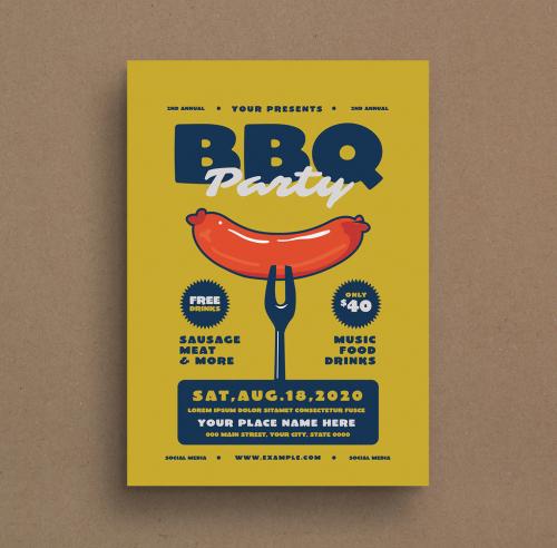 Adobe Stock - Barbecue Party Event Flyer Layout - 290760972