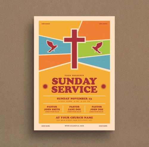Adobe Stock - Christian Service Flyer Layout - 290761171
