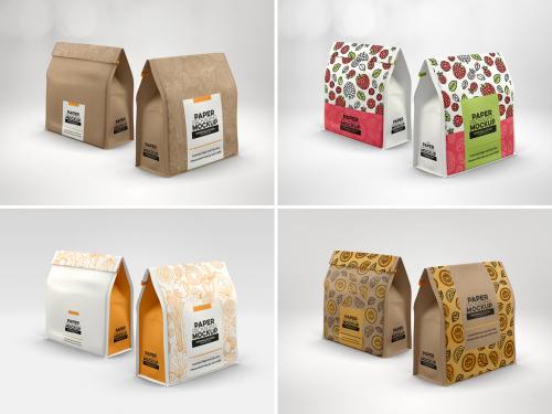 Adobe Stock - 2 Paper Bags with Clip Seals Mockup - 291385477