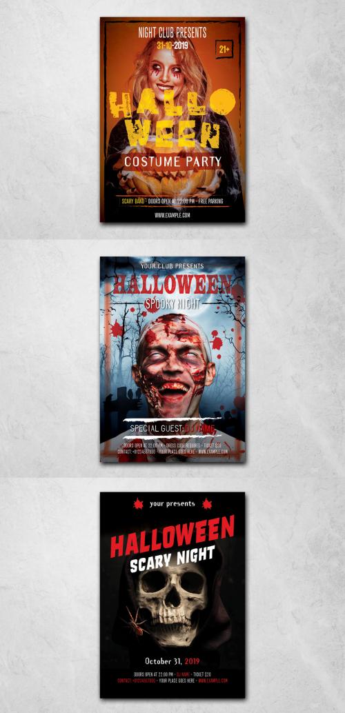 Adobe Stock - Halloween Flyer Layout with Stylized Text - 291959924