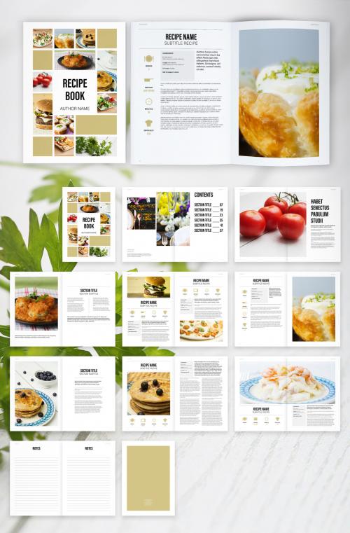 Adobe Stock - Recipe Book Layout with Tan Accents - 292955867