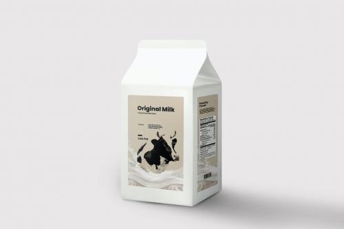 Fresh Milk Box Packaging Mockup