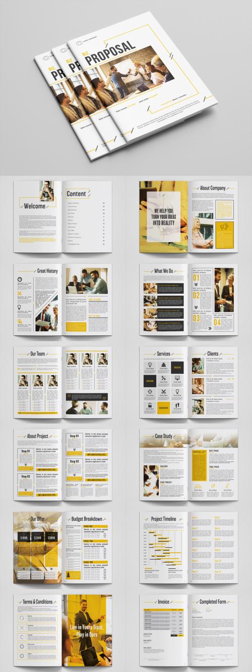 Adobe Stock - Business Proposal Layout with Orange Accents - 293224481