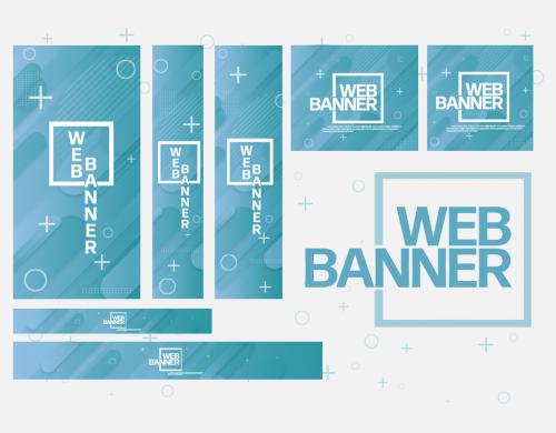 Adobe Stock - Teal Web Banner Layout Set - 293407304