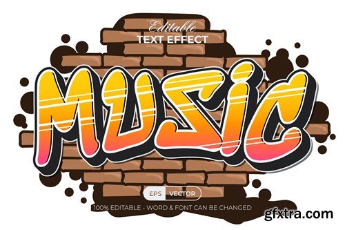 Music Text Effect Retro Graffiti Style 3LBHZNU