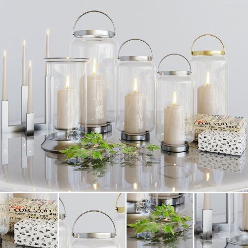 Fascinating candlesticks with candles and decor