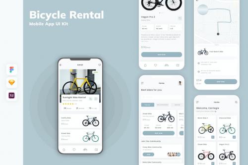 Bicycle Rental Mobile App UI Kit 3KEV3GF