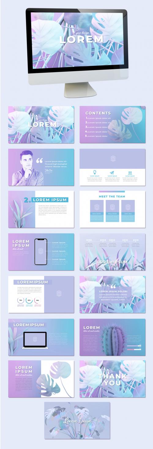 Adobe Stock - Pastel Presentation Layout with Plant Images - 293872527