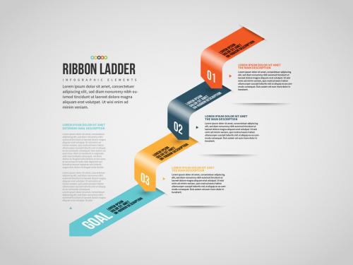 Adobe Stock - Isometric Ribbon Ladder Info Chart Layout - 294437250