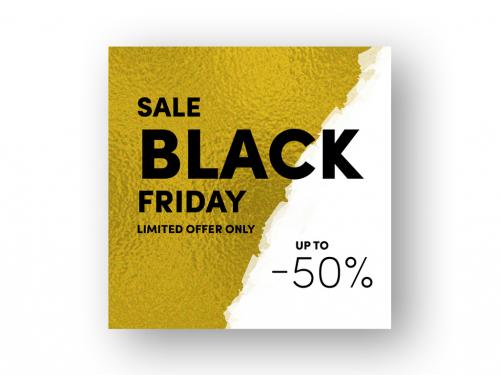 Adobe Stock - Black Friday Sale Card Layout with Gold Texture - 294646004