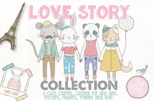 Love Story Collection Cute Animals Decor