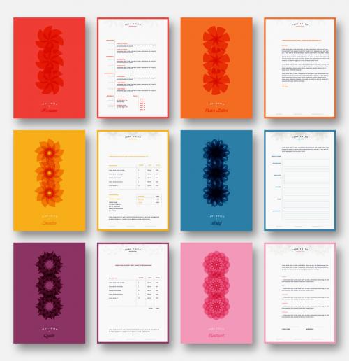 Adobe Stock - Colorful Personal Branding Letterhead Layout Set - 294689444