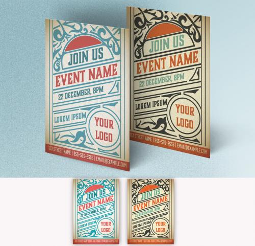 Adobe Stock - Event Poster Layout with Ornamental Elements - 295123092