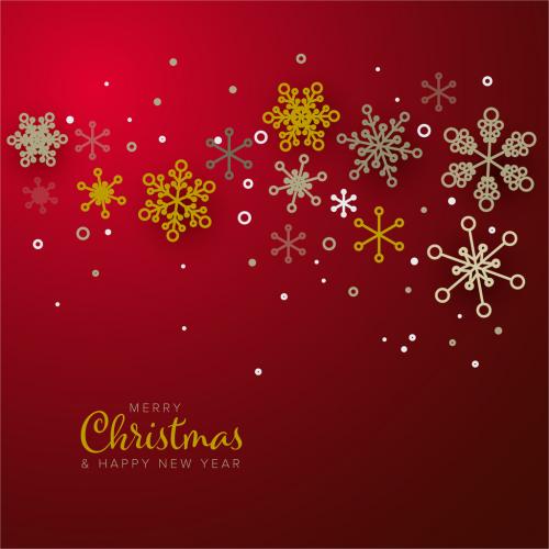 Adobe Stock - Web Christmas Card Golden Snowflakes Layout - 295163759