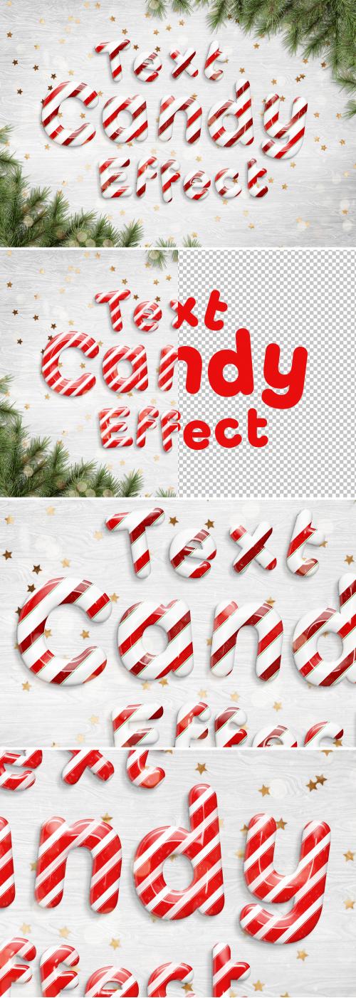 Adobe Stock - Candy Cane Text Effect Mockup - 296156696