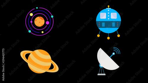 Adobe Stock - Space Travel Icons - 296421773