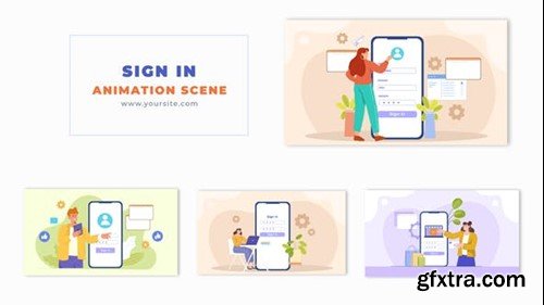 Videohive Vector Design Character Sign in Process Animation Scene 49456879