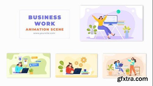 Videohive Busy Businesswoman Professional Vector Animation Scene 49456903