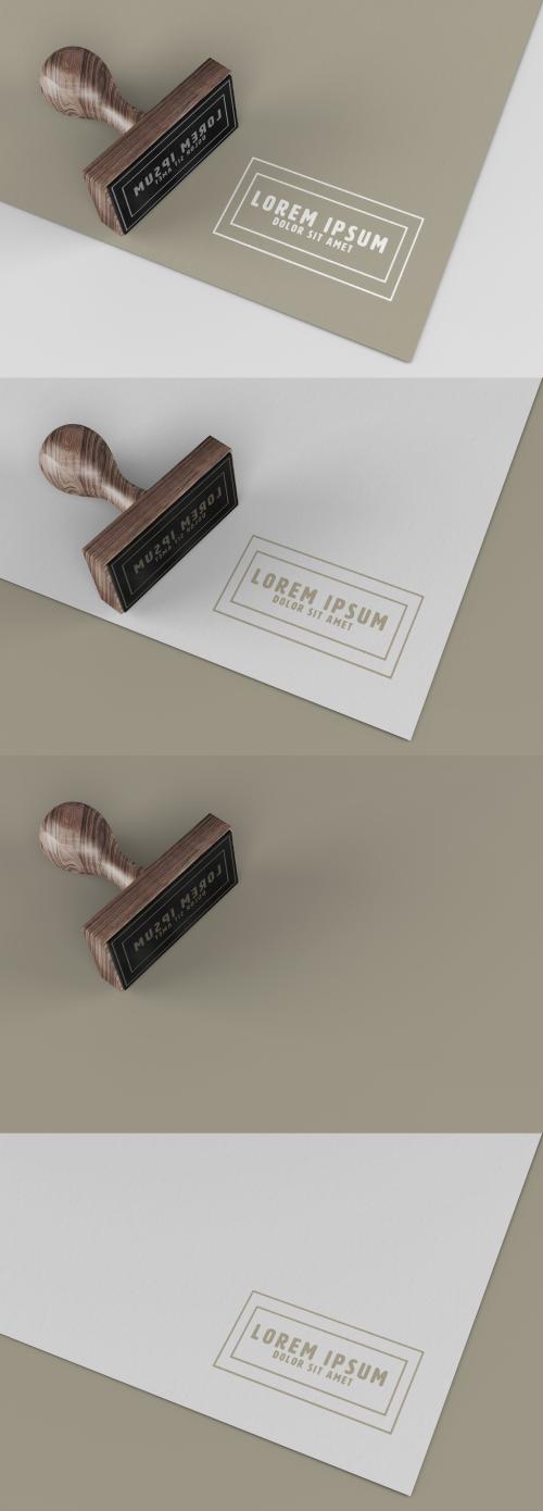 Adobe Stock - Rubber Stamp with Paper Mockup - 297345102