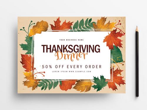 Adobe Stock - Thanksgiving Festival Flyer Layout - 297362170
