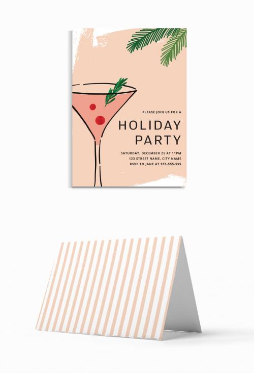 Adobe Stock - Holiday Cocktail Party Invitation Layout - 297397515