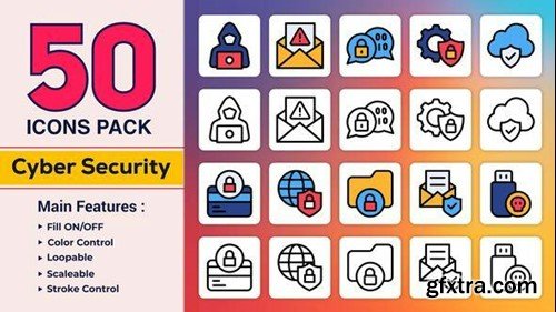 Videohive Dual Icons Pack - Cyber Security Icons 49455376