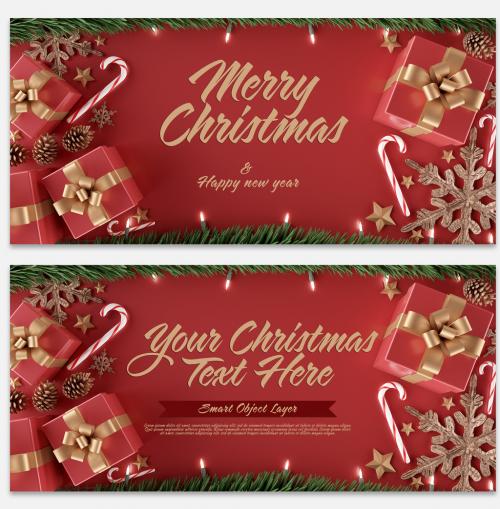 Adobe Stock - Christmas Themed Text Mockup - 297610685