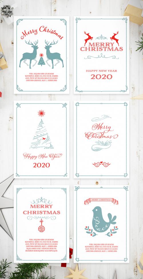 Adobe Stock - Set of Framed Christmas Card Layouts - 299133643