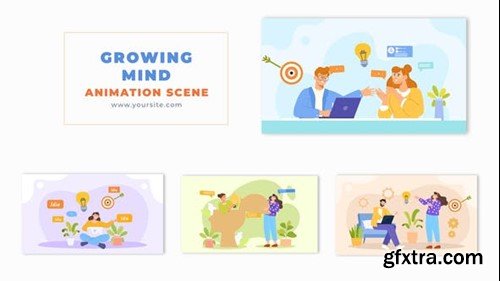 Videohive Growing Mind Flat 2D Character Animation Scene 49457234